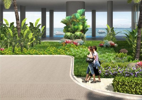 港岛湾的行人道及景观美化效果图