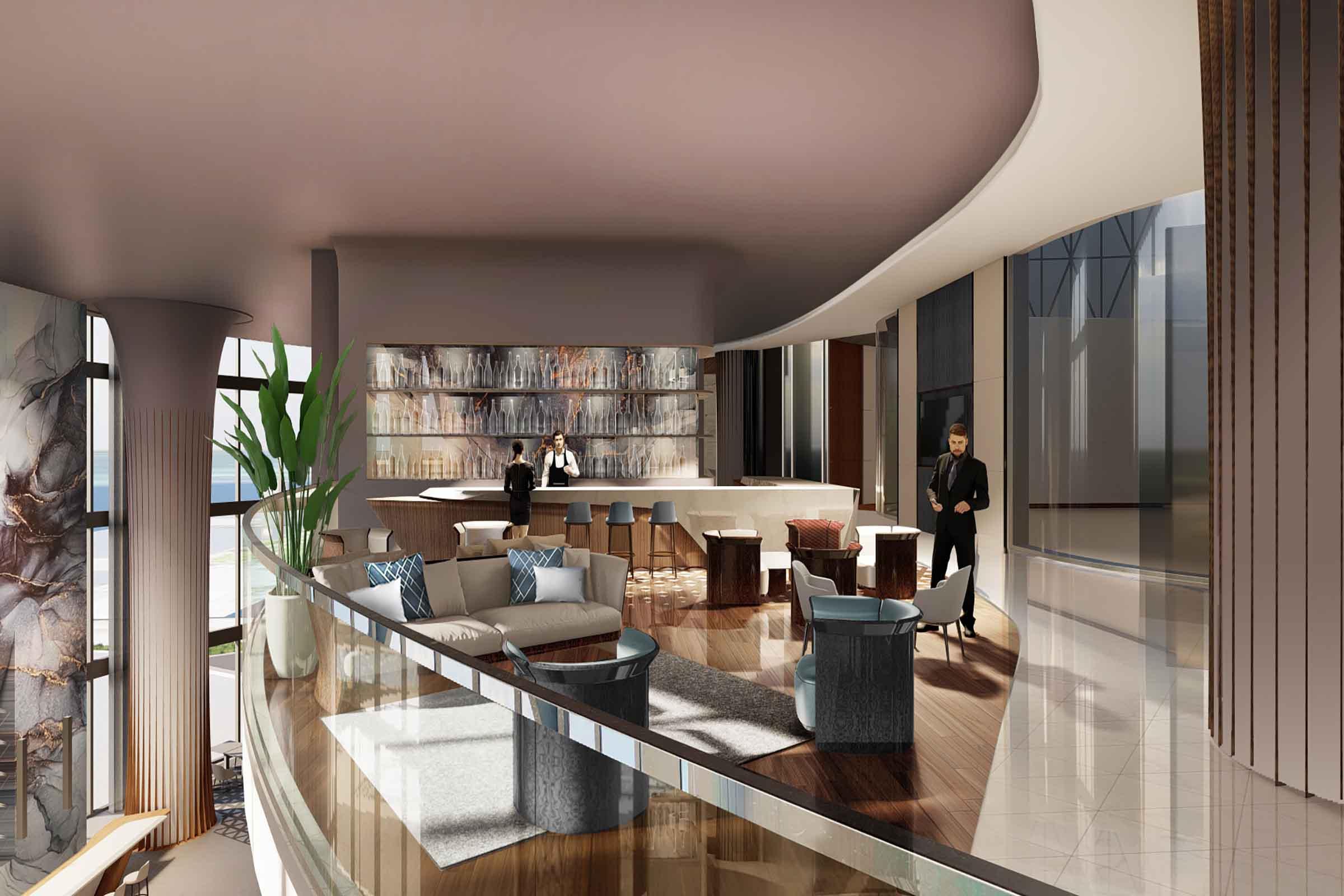 Bentley Miami Tower Upper Lounge Rendering