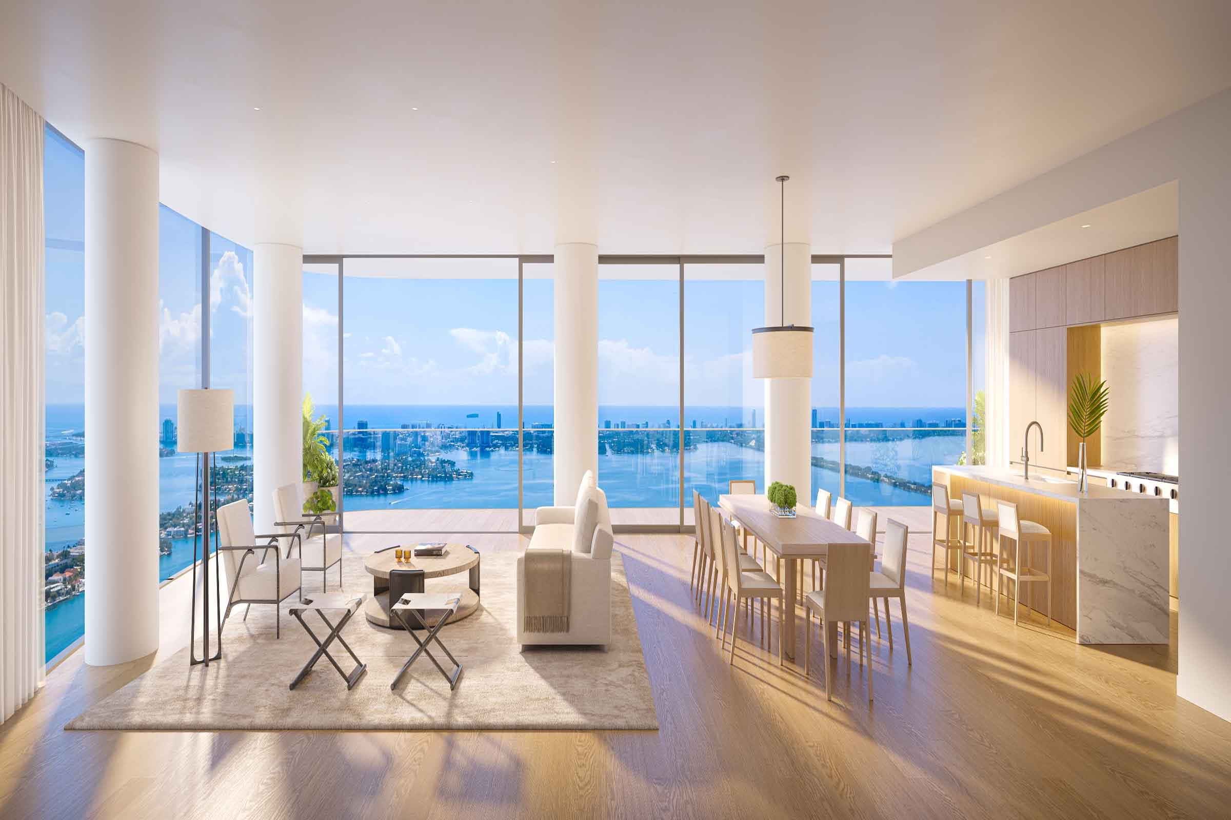 Rendering of EDITION Residences Miami Edgewater Great Room