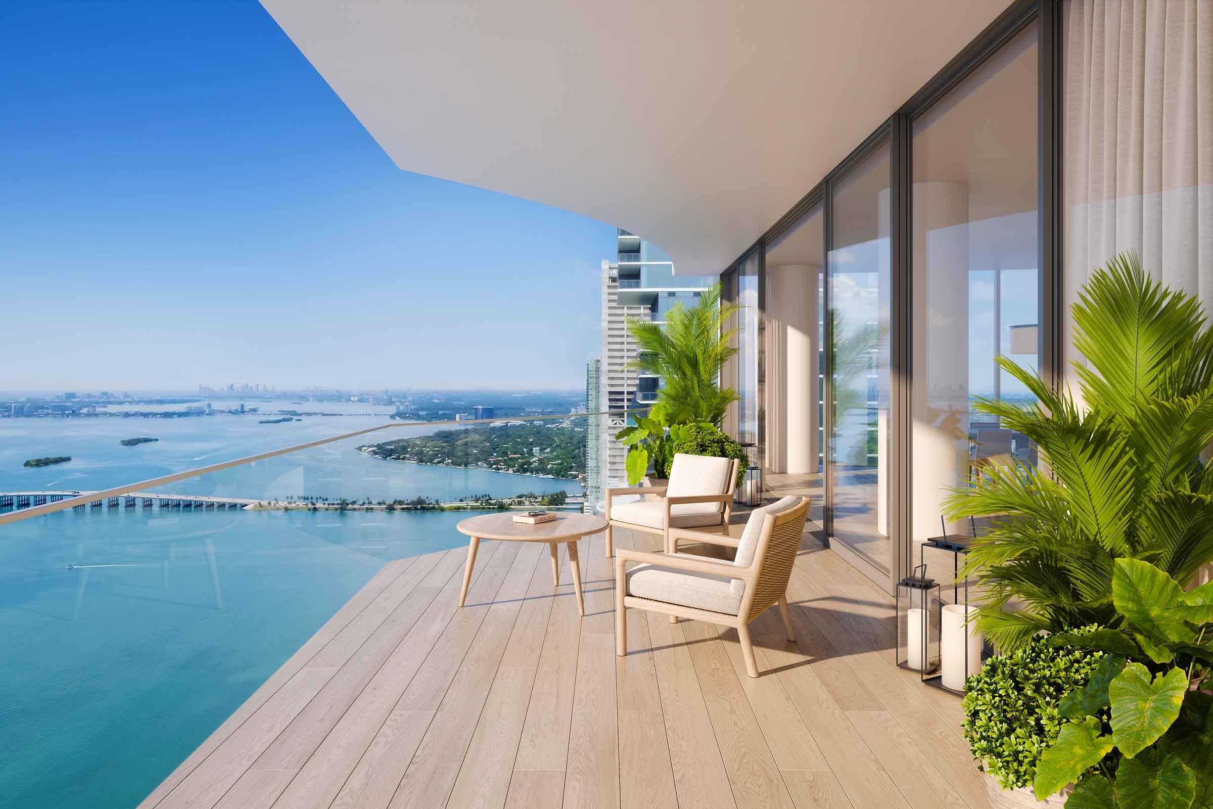 EDITION Residences 迈阿密水滨 North Terrace的渲染图