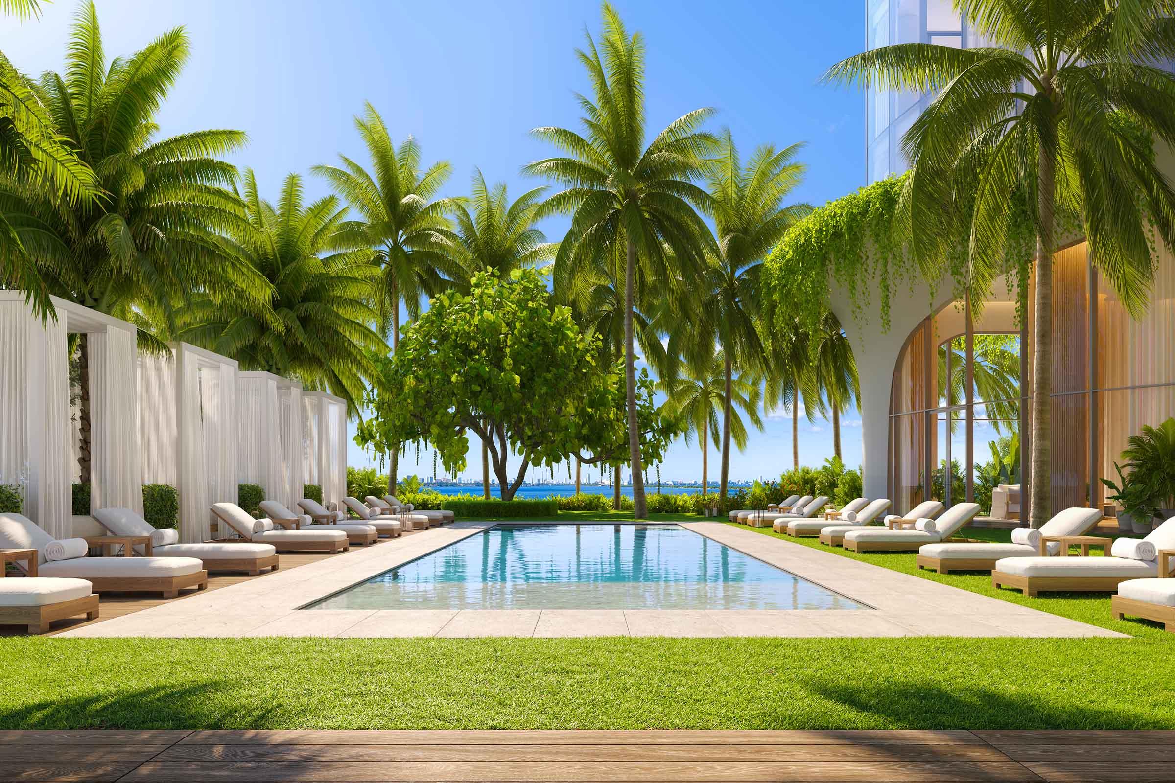 EDITION Residences 迈阿密水滨 Pool的渲染图