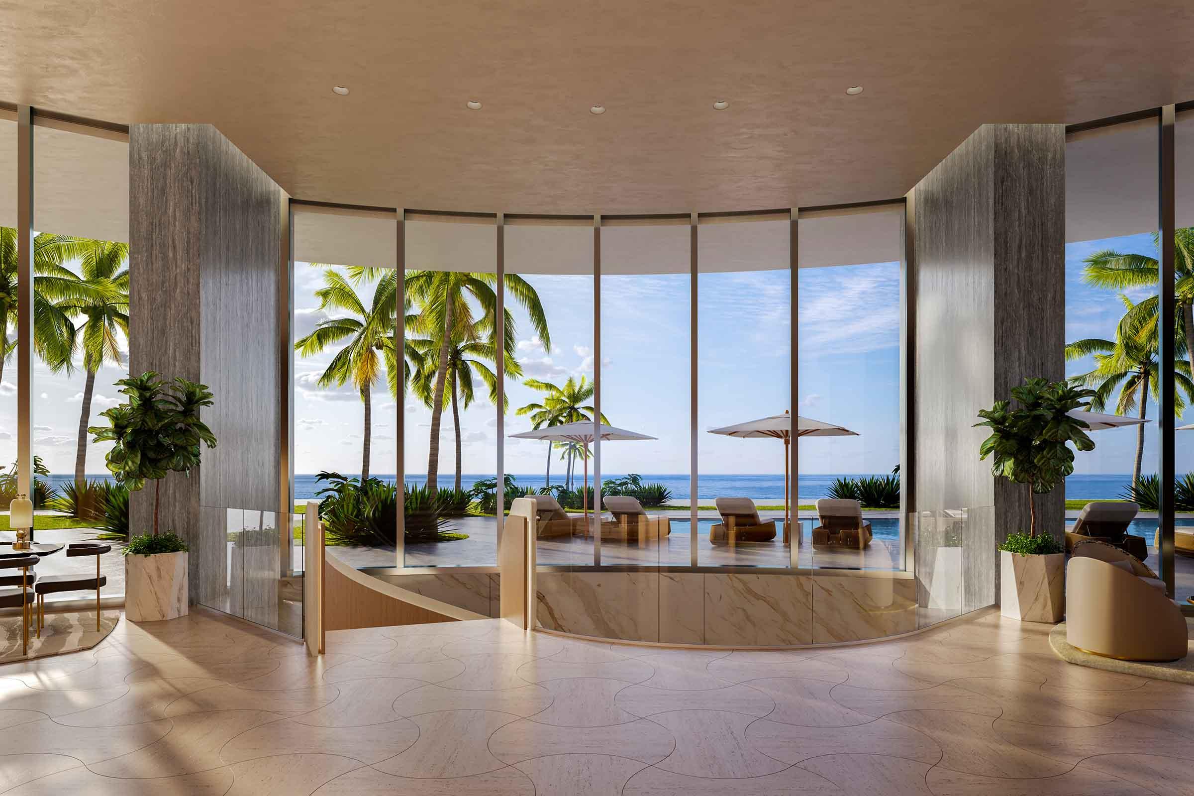 Rendering of Rivage Bal Harbour Lobby View