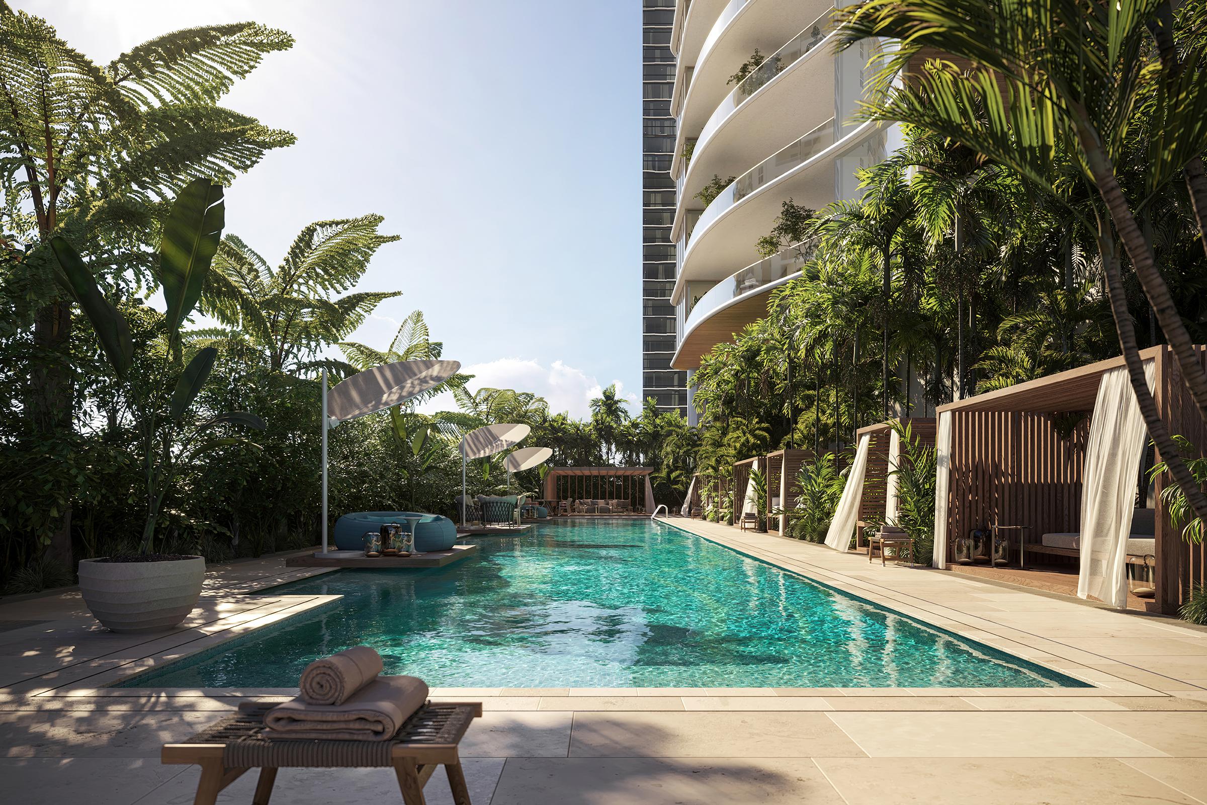 Rendering of The Residences at 1428 Brickell Pool