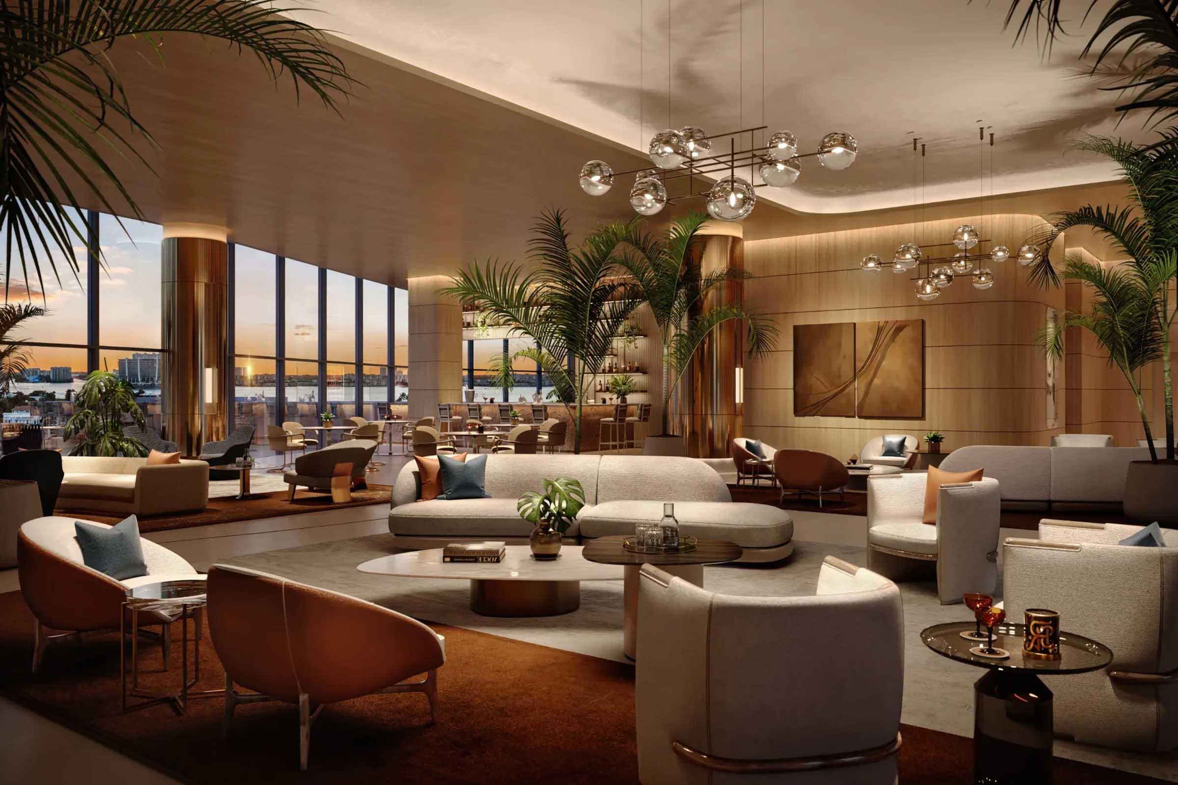 Rendering of The St. Regis Residences Sunny Isles North Tower Dining Lounge