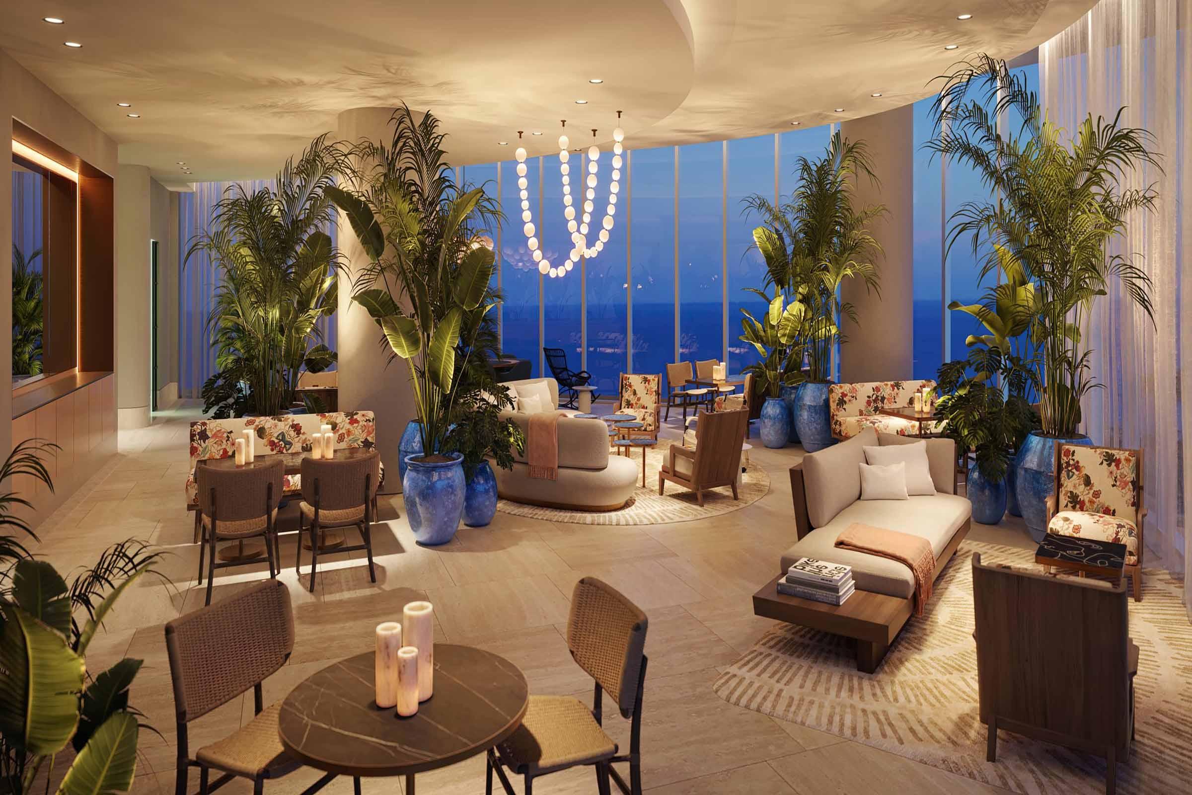 Rendering of Five Park Miami Beach Sky Lounge
